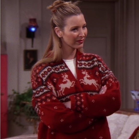 Vintage Reindeer Christmas Sweater ASO Phoebe Buffay on Friends - Picture 5 of 14